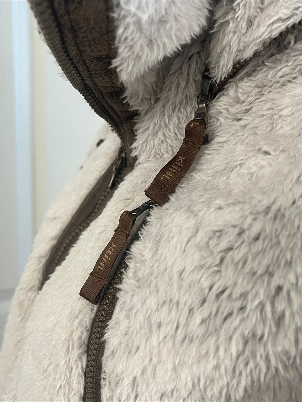 KÜHL Flight Fleece Hooded Jacket Women's Extra Large XL Stone Sherpa Zip Up - Picture 8 of 13